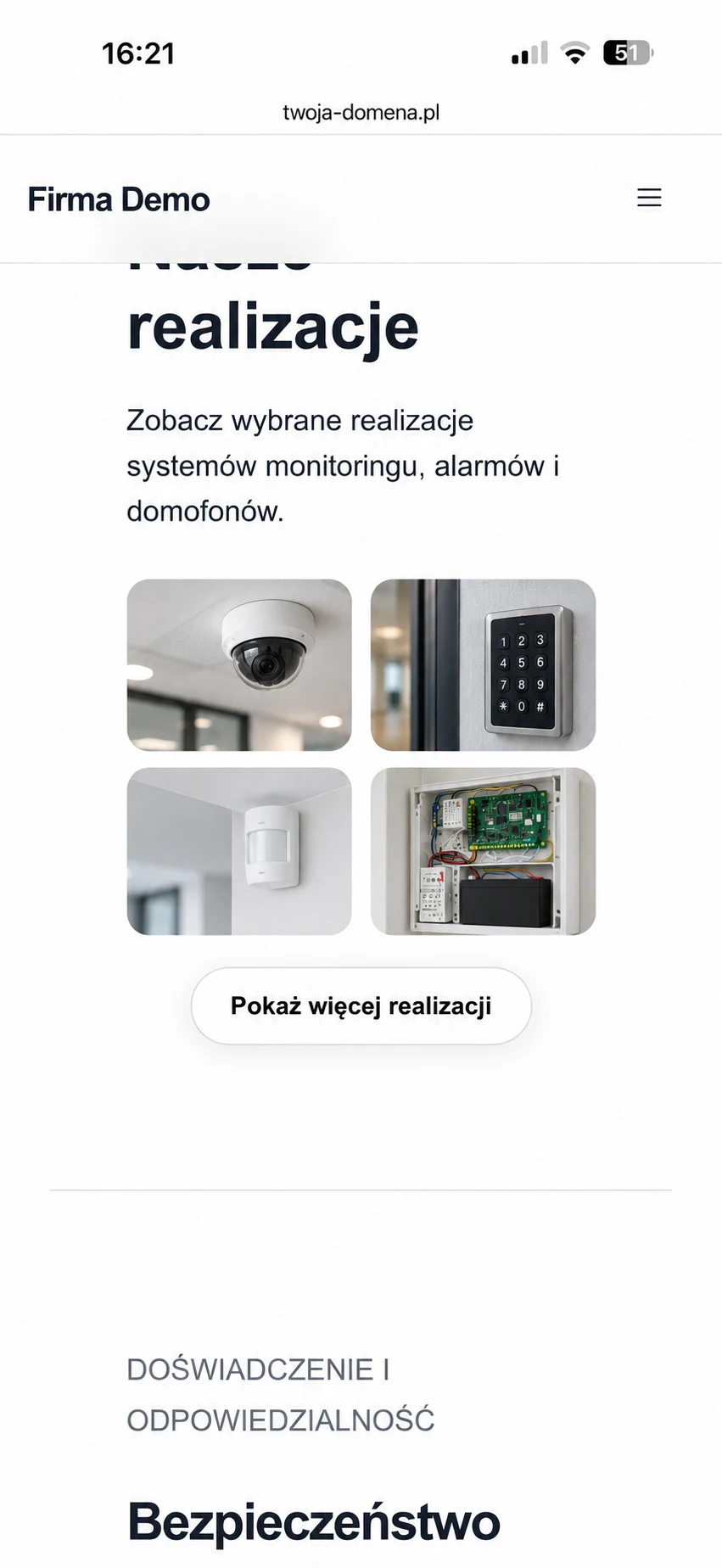Galeria realizacji na stronie WordPress