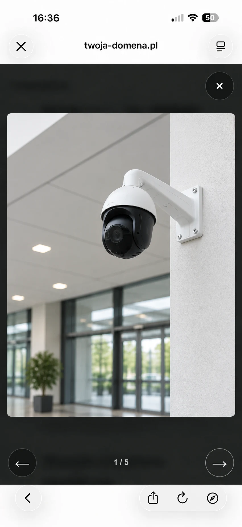 Pełnoekranowy podgląd galerii realizacji w Securplan SitePanel